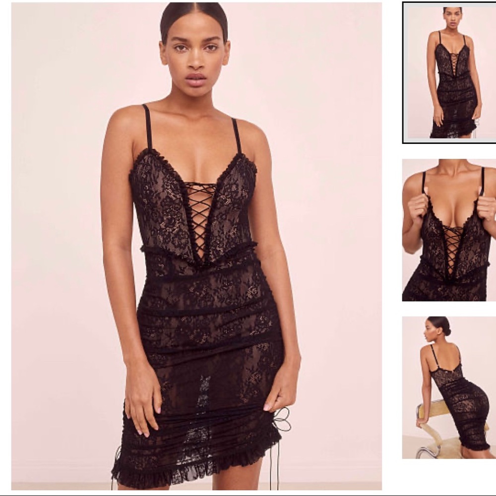 For Love & Lemons Gracie Lace High-Low Slip - Picture 3 of 8